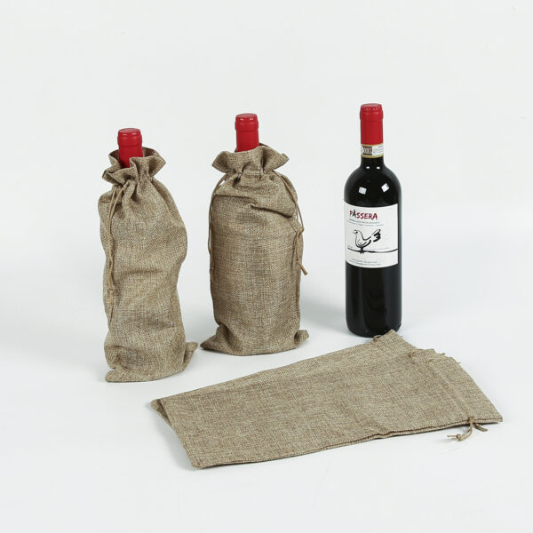 High quality wholesale jute single wine tote bottle bag - Image 3