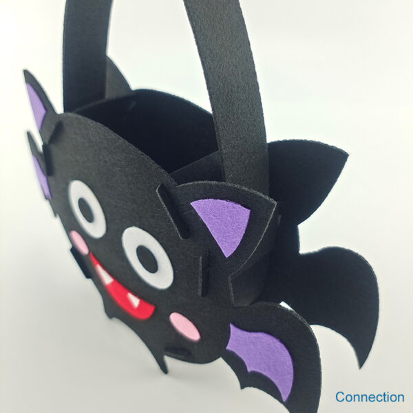 Children cute bat animal halloween felt material tote handle bag - Image 4