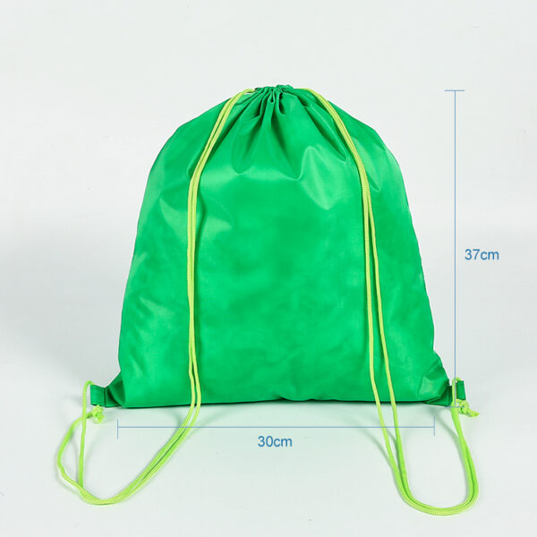 Popular waterproof  matte green PET drawstring bag for logo - Image 2