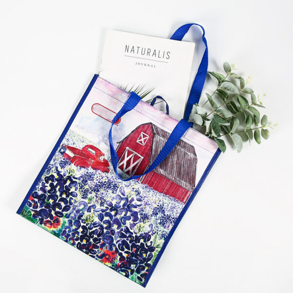 Eco friendly printing recyclable fabric PP woven shopping bag - Image 3