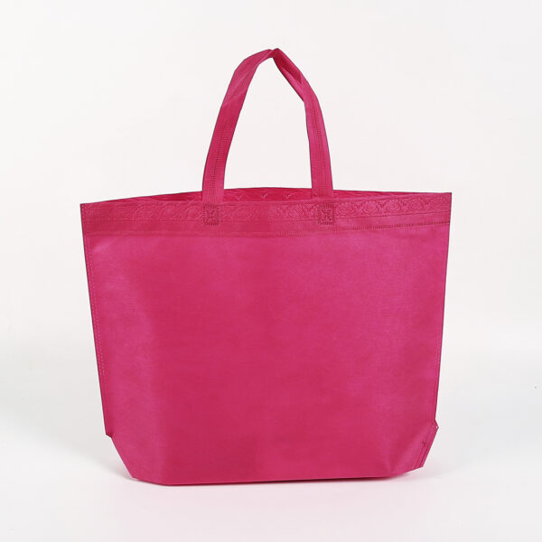 Reusable pink customizable business nonwoven clothing shopping bag