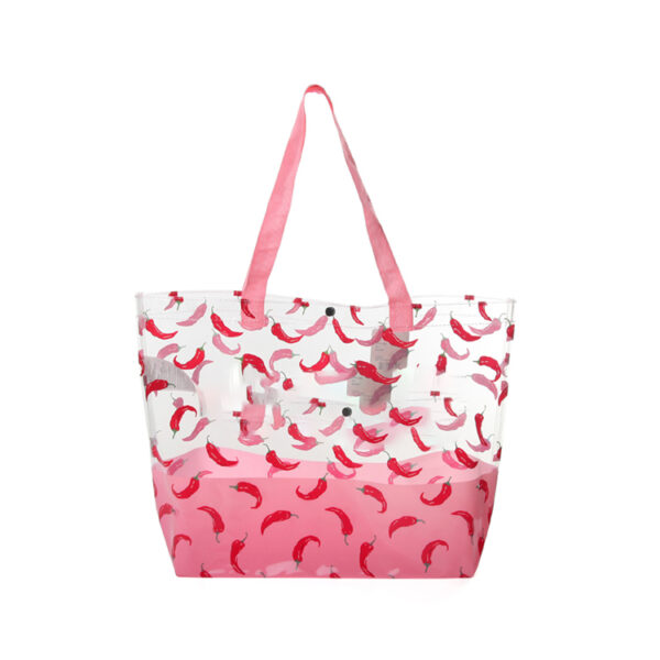 Hot selling custom pattern design women pink beach bag tote handbag