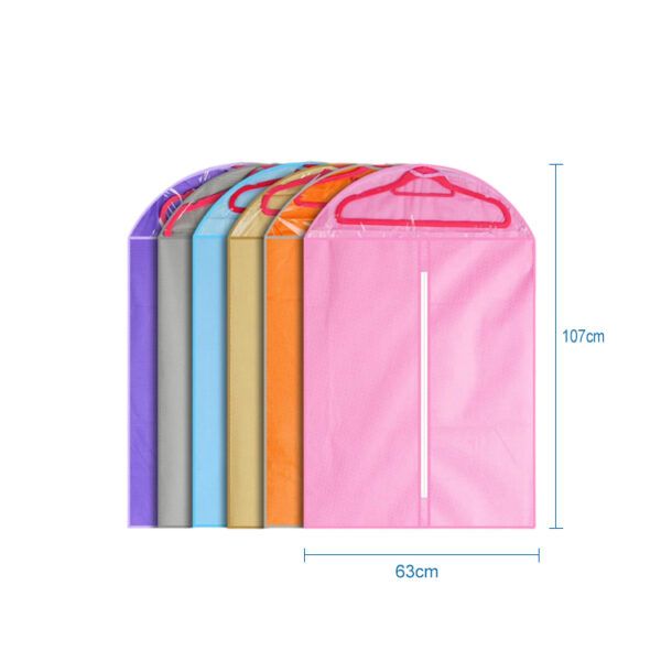 Custom made pink recycle foldable non woven zipper suit garment bag clothes cover - Image 2