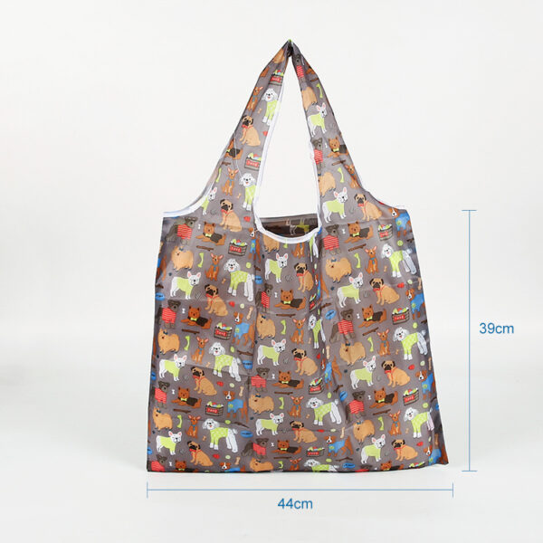 Custom made fashion design ripstop eco recycle reusable foldable shopping tote bag with animal pattern - Image 2