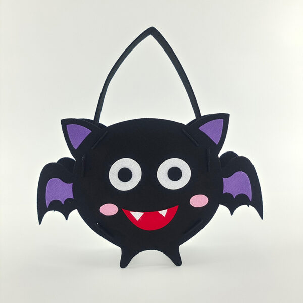 Children cute bat animal halloween felt material tote handle bag