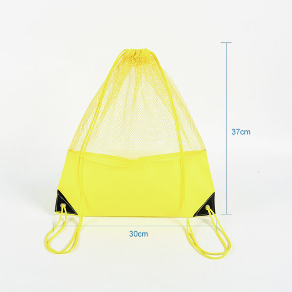 Custom reusable yellow mesh drawstring bag