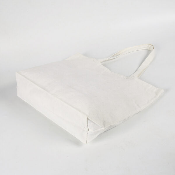 Wholesale organic reusable fashionable large white cotton canvas tote bag with custom logo - Image 6