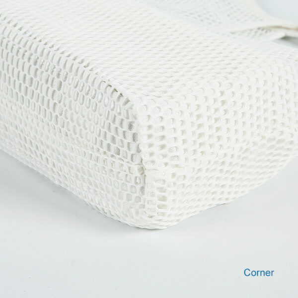 Wholesale Reusable eco friendly white canvas polyester mesh shopping tote bag - Image 4