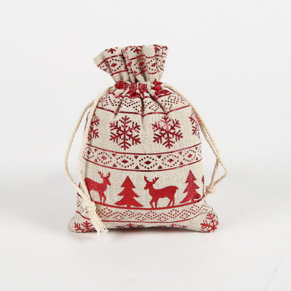 Wholesale custom eco friendly jute christmas gift drawstring wrapping bag