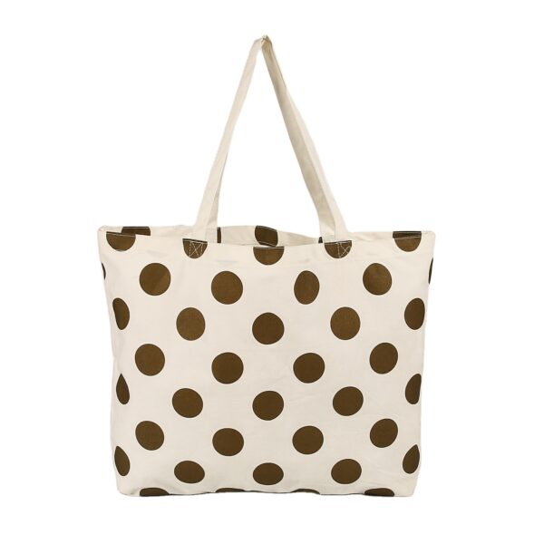 Wholesale custom logo dot recycled woman cotton canvas shopping tote bag