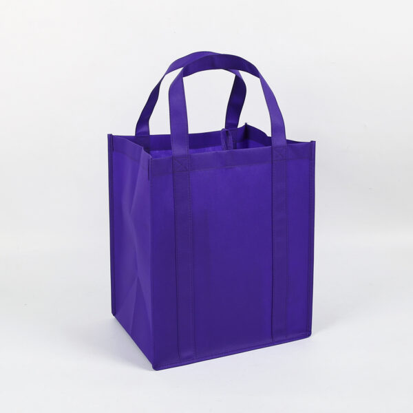 Custom printed purple bulk reusable pp non woven shopping tote bag