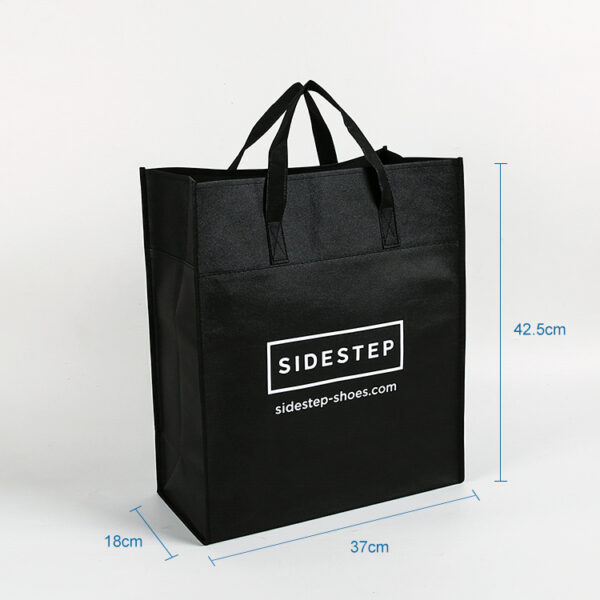 Wholesale large brand matte black reusable advertisement nonwoven shopping bag with logos custom printing - Image 2