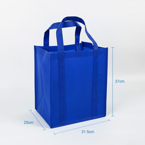 Hot sell blue solid color casual reusable pp non woven shopping tote bag - Image 2