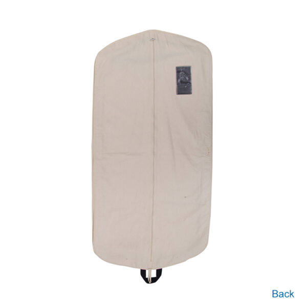 Custom logo beige dustproof portable travel natural cotton wedding dress suit garment bag cover with zipper - Image 2